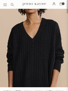 Jenni Kayne Nell V-Neck Cable Knit Sweater - Wool & Cashmere